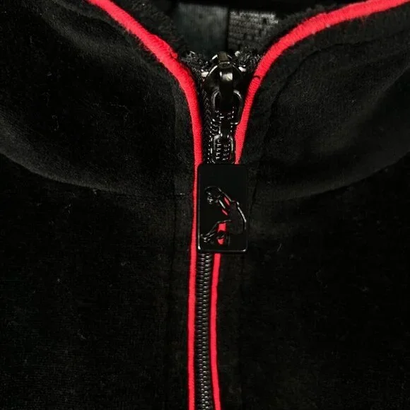 Nike Shaq Shaquille O’Neil Velour Track Jacket Size XL Dunk Black Red NBA Sports - Picture 4 of 7